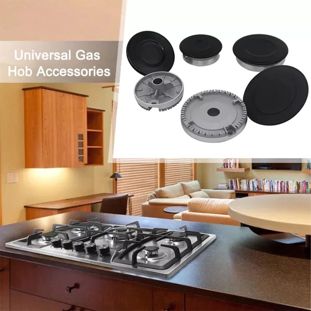 EMERRY 4pcs 55mm-100mm Nắp đậy bếp nấu Kim loại Hình dạng lõm Nắp đậy bếp Phụ kiện bếp Phẳng Bộ khuếch tán bếp Dành cho dụng cụ nhà bếp tại nhà