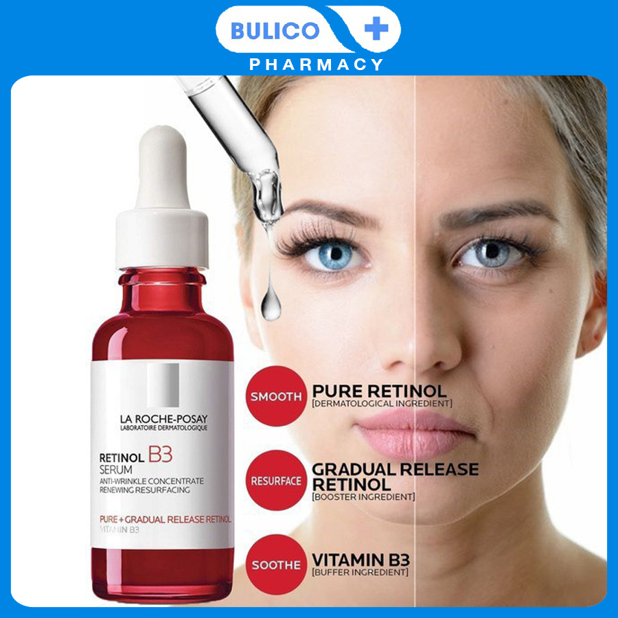 Tinh chất chống lão hóa RETINOL B3 Serum La Roche Posay 30ml cấp ẩm, phục hồi da, cải thiện độ đàn hồi, săn chắc của da
