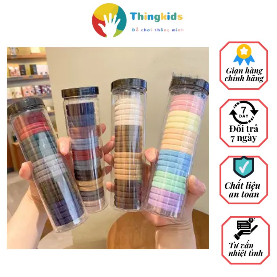 Ống chun buộc tóc trơn 20 chiếc dây cột tóc nhiều màu cho bé - Thingkids