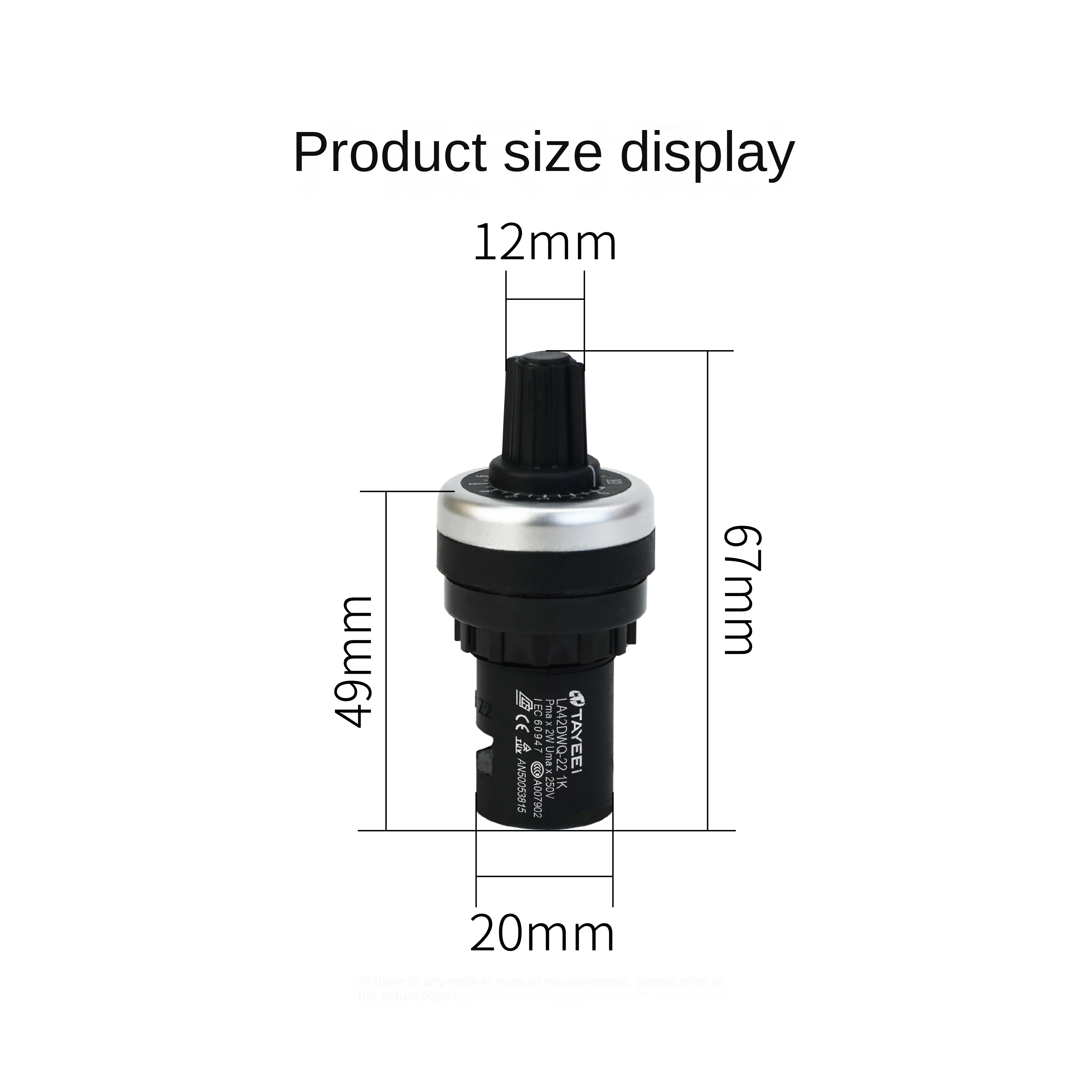 Điện Trở Biến Thiên LA42DWQ-22 4K7(4.7k) - Núm Nhỏ Cổ Điển | Biến trở 1K-500K, Núm Vặn 22mm, Điều Tốc Biến Tần Chính Xác