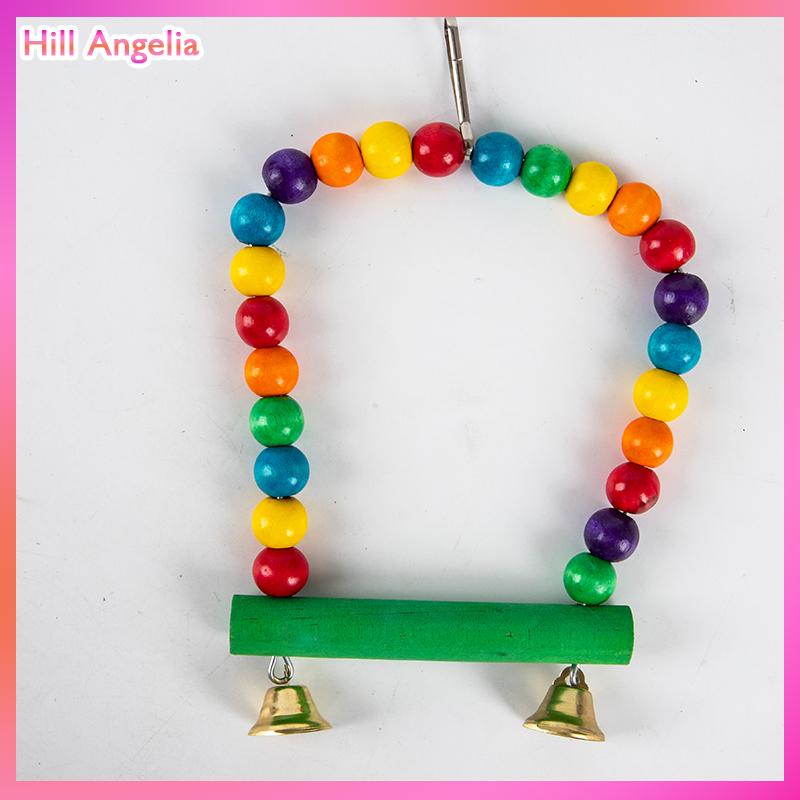 [Hill Angelia] Đồ chơi đu đưa Vẹt bằng gỗ tự nhiên lồng XÍCH ĐU cá rô treo chim hạt nhiều màu - 3