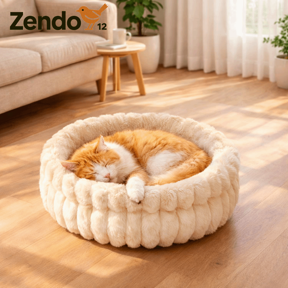 ZENDO12 Ấm áp Tổ mèo mùa đông Làm dày Có thể giặt Giường Sofa cho Mèo Thảm ngủ cho chó Tròn Chuồng chó Mùa thu mùa đông