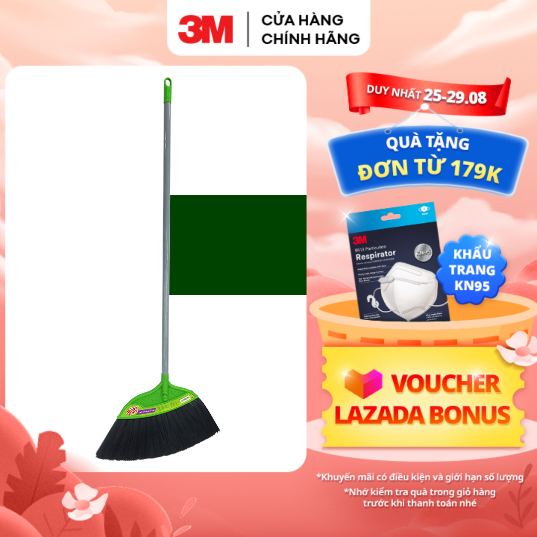 Chổi quét nhà 3M™ Scotch-Brite™, sợi nylon siêu bền, không rơi bụi, không cong vênh, 28x105x5cm, Dùng quét dọn nhà cửa