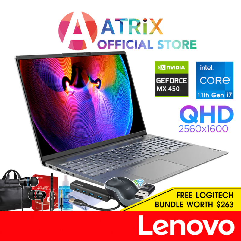 【Same Day Delivery】Lenovo IdeaPad Slim 5i Pro | 82L90009SB | Intel Core i7-11370H | 16inch 2.5K (2560x1600) IPS | GeForce® MX450 | 16GB DDR4-3200 | 512GB SSD | 2Y Lenovo Premium Care