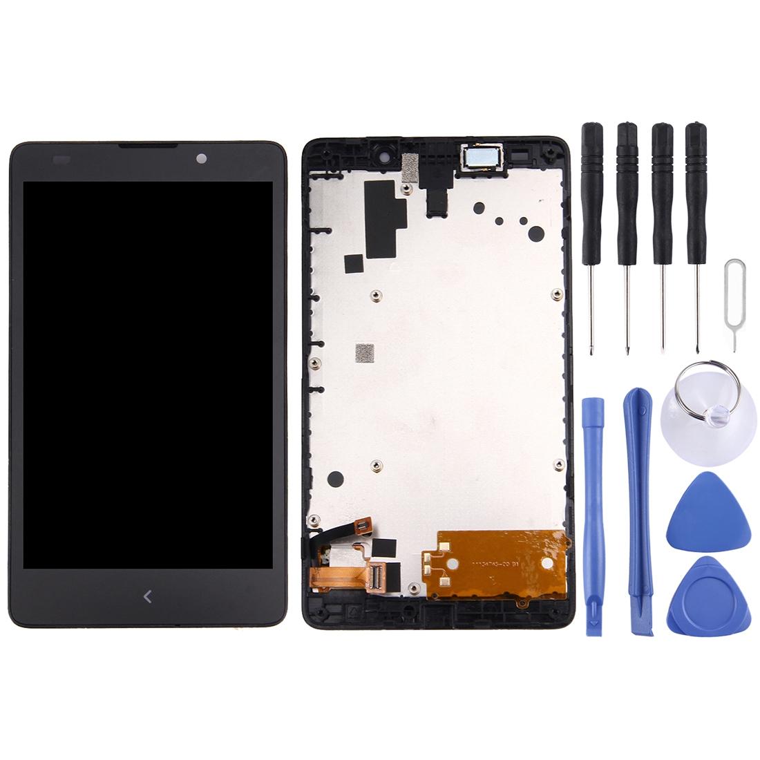 Layar LCD + Sentuh Panel dengan Bingkai untuk Nokia XL (Hitam)