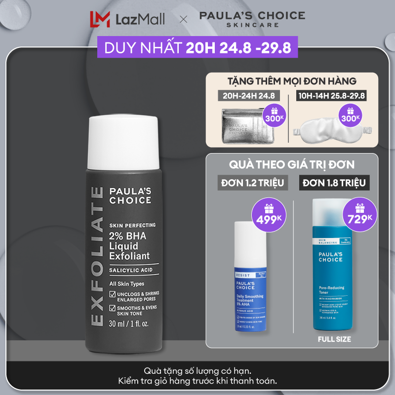 Dung dịch loại bỏ tế bào chết Paula’s Choice Skin Perfecting 2% BHA Liquid Exfoliant 30 ml 2016