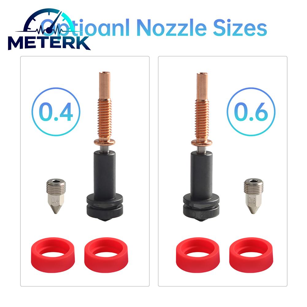 Meterk Upgraded High Flow 0.6mm Trimetal Nozzles Hardened Steel Compatible with REVO Hotends and Extruders Comes with 2PCS Silicone Sleeve ราคา 579 บาท*ส่งฟรี