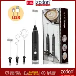 Máy Đánh Bọt Que Tạo Bọt Cafe Mini, Máy Đánh Trứng Cầm Tay ZODAN F78 Không Dây Tích Điện 3 Chế Độ