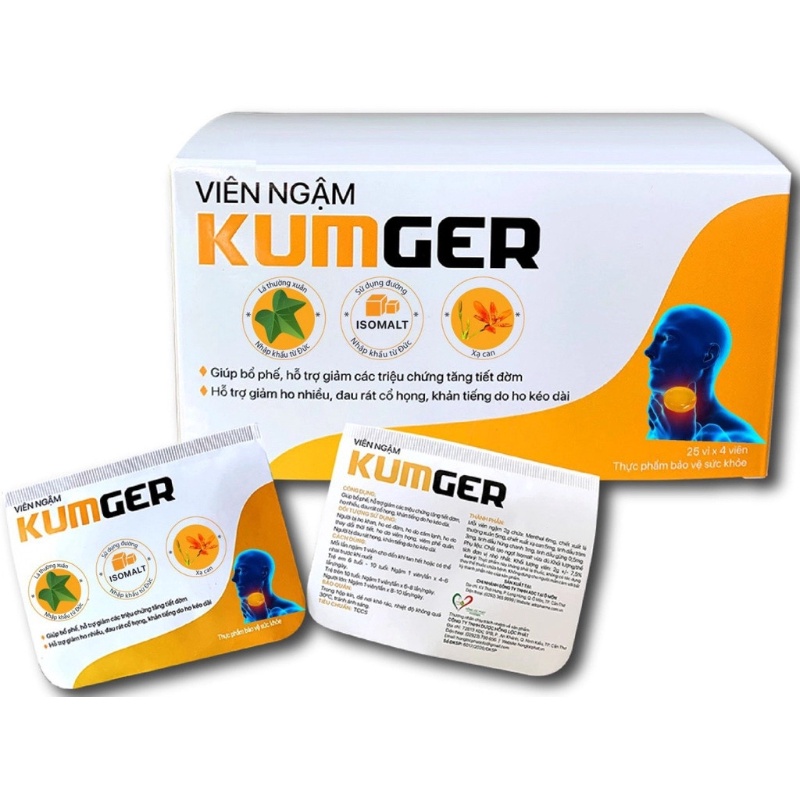 KẸO KUMGER HỖ TRỢ BỔ PHẾ- GIẢM HO Hộp 20 viên x vĩ 4 Viên - Tủ Thuốc Bảo Châu