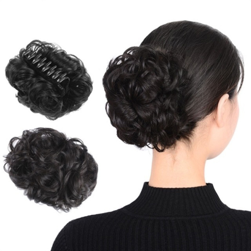 CharmClinic Tổng hợp tóc Bun chignon xoăn kẹp kẹp tóc đàn hồi scrunchy Tóc Giả mảnh cho phụ nữ kẹp tóc