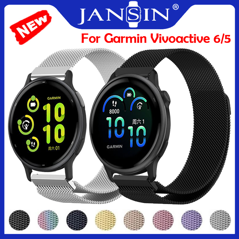 สายรัดห่วงแม่เหล็ก สําหรับ Garmin Vivoactive 6 5 สร้อยข้อมือโลหะสแตนเลส สําหรับ Garmin Vivoactive 5 6 ปลอกแขนเสื้อ ราคา 172 บาท*ส่งฟรี