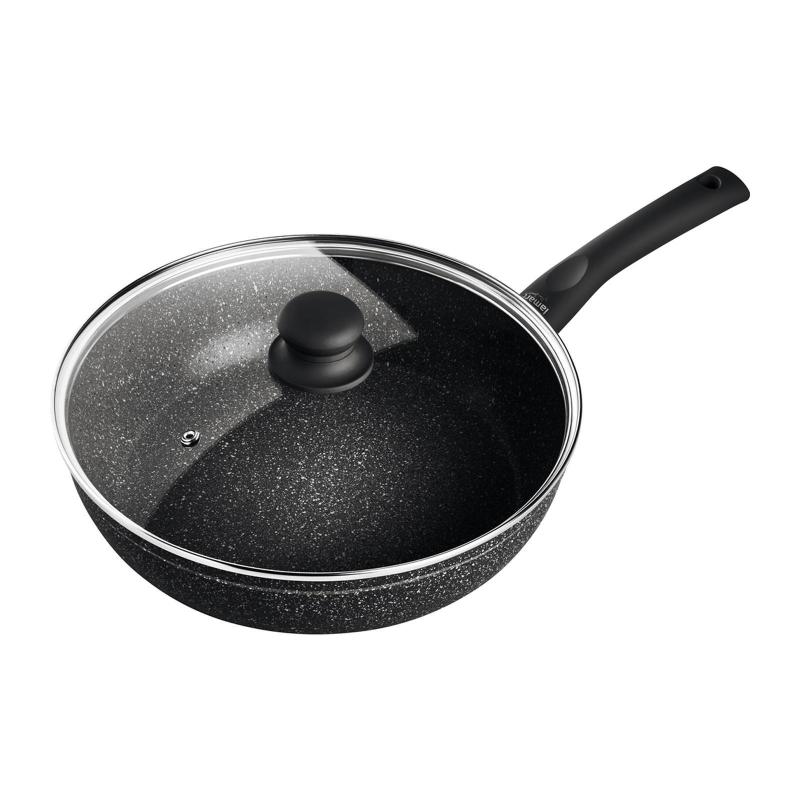 Lamart Wok With Lid - 28 CM - Rock Series Singapore