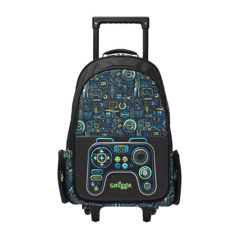 Smiggle Virtual Trolley Backpack With Light Up Wheels Black - IGL441169BLK