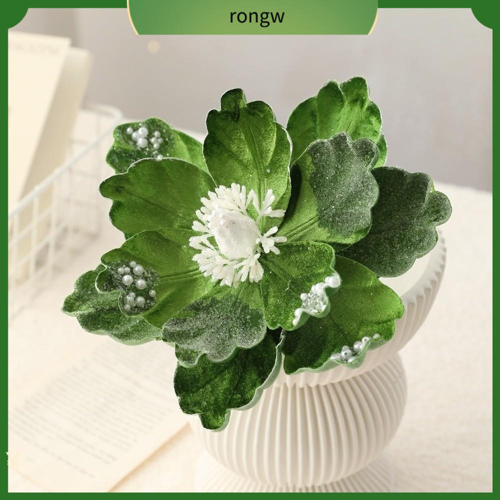 RONGW 15CM Hoa Poinsettia Nhân Tạo Lấp lánh Đồ trang trí sequin Hoa giả Hoa lấp lánh Giáng sinh Trang trí Giáng sinh