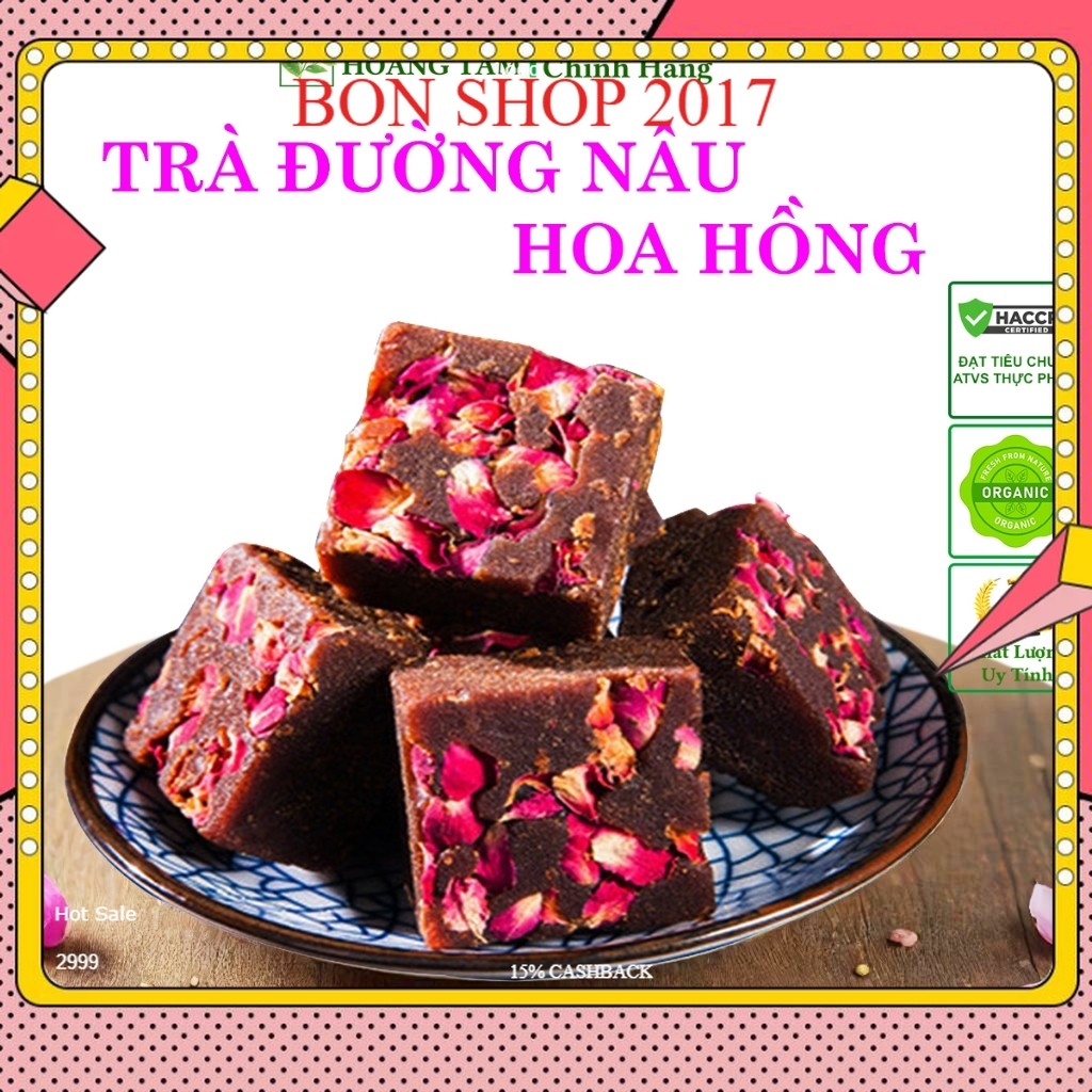 500G Trà Đường Nâu Hoa Hồng - Giúp da hồng hào, sắc mặt tươi trẻ