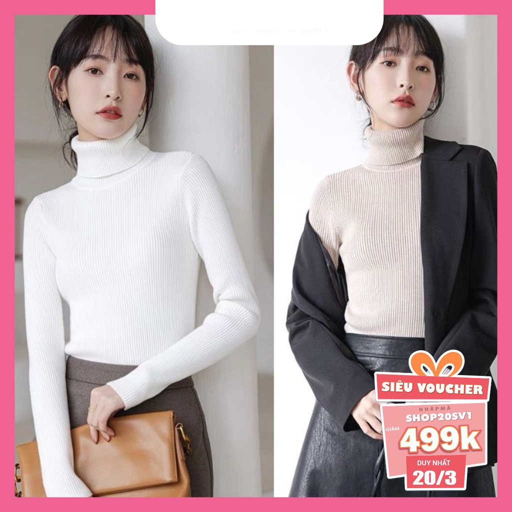 Áo len nữ Maika cổ lọ nhiều màu sắc siêu ấm và siêu mềm mịn
