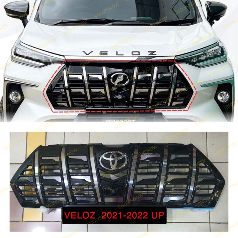 Grill Depan Toyota Veloz 2021 2023 2024 Up Alphard Hitam Glossy List Chrome Harga 900,000 rupiah*Gratis Ongkir