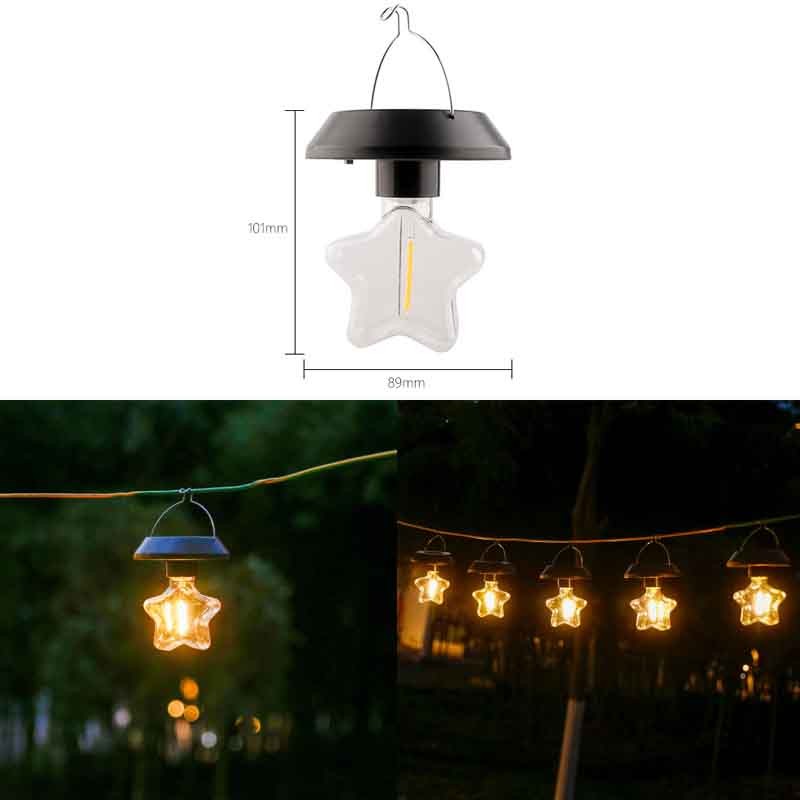 MLADEN LED Solar Light Garden Outdoor Waterproof Bulb Light Retro Atmosphere Hanging Lampu Decor