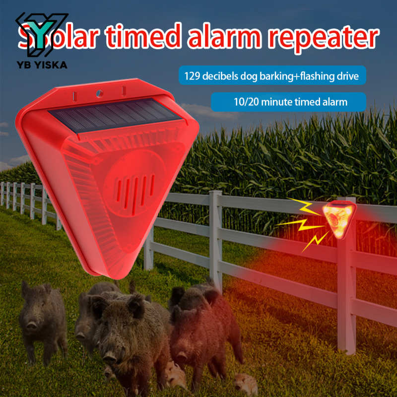 Năng lượng mặt trời ngoài trời Siren Detector báo động an Ninh với 129dB chó sủa LED cảnh báo nhấp nháy đèn nhấp nháy Đối với trang chủ biệt thự trang trại Barn