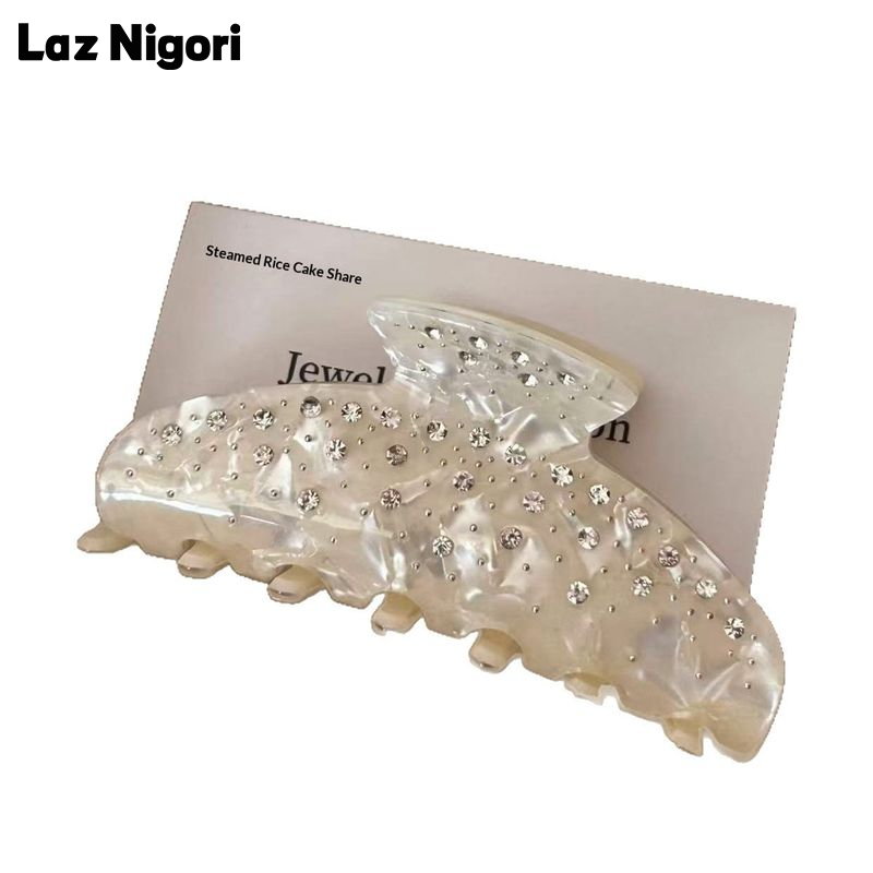 Laz Nigori Light Luxury Diamond-Embedded Texture Grip Elegant Loose Clip Design Hair Accessories ราคา 91 บาท*ส่งฟรี