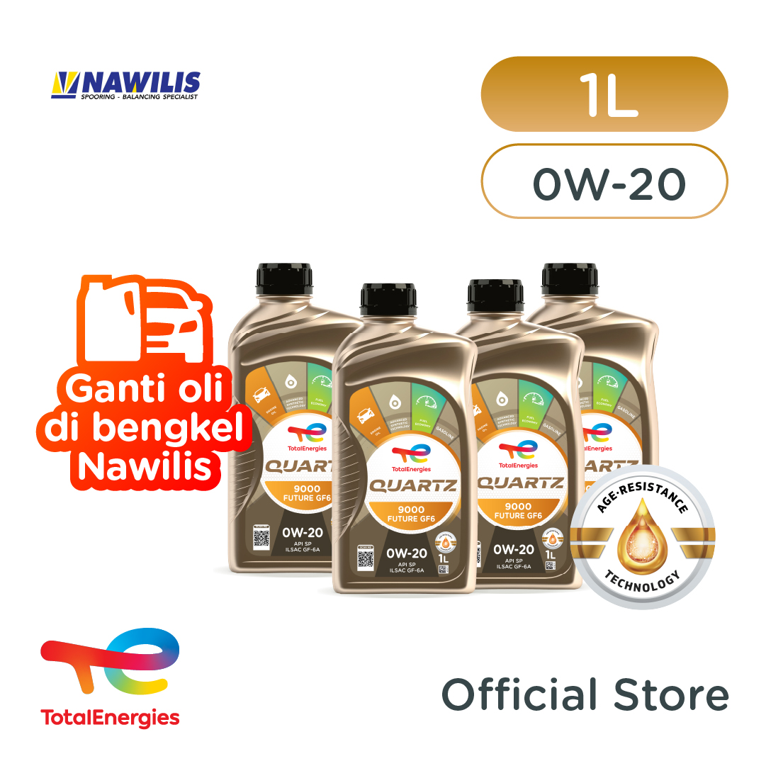 Totalenergies Change Oil at Workshop Quartz 9000 Future Gf-6 0W-20 1L X4 Harga 620,000 rupiah*Gratis Ongkir