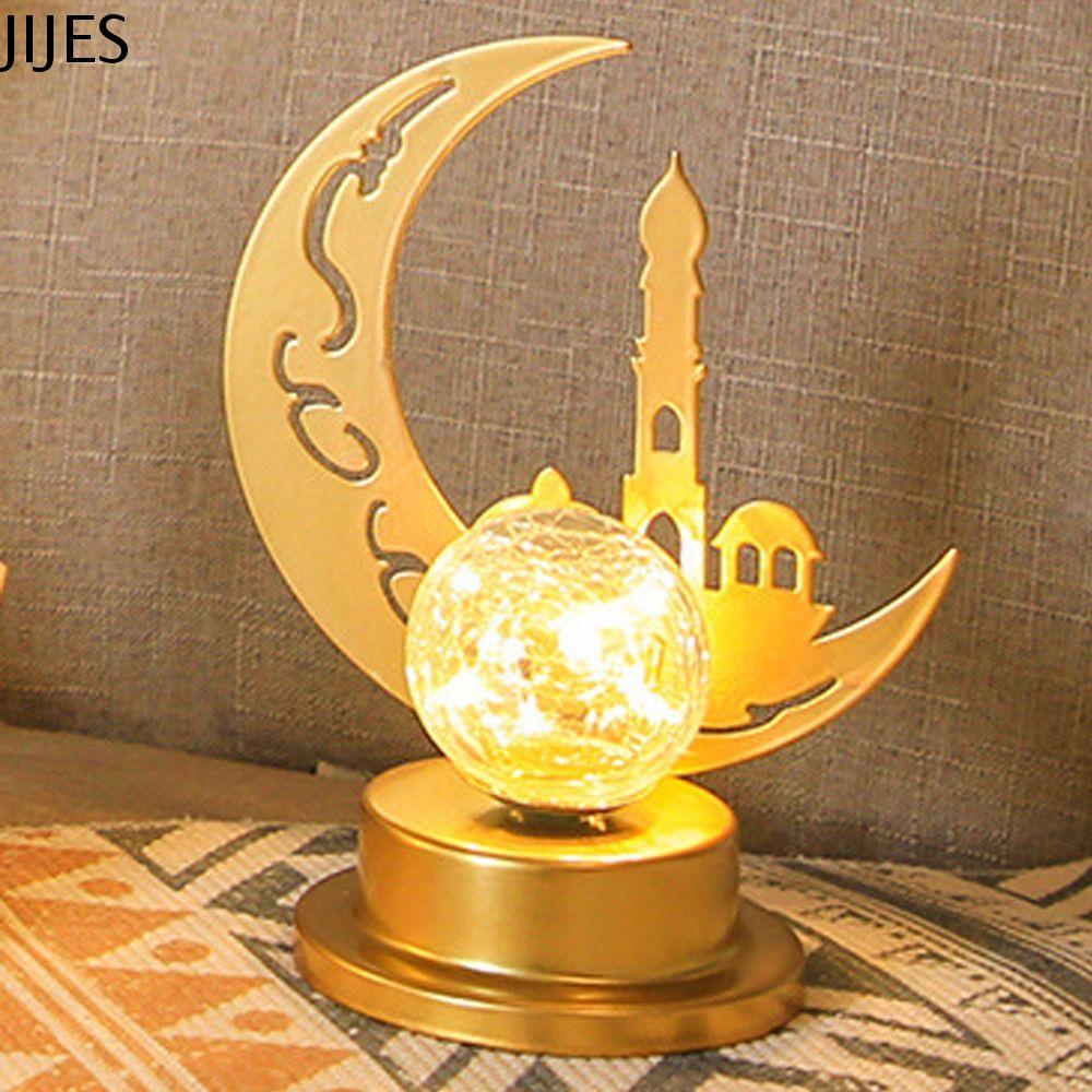 JIJES Quà Tặng EID AL adha Khoét lỗ Đồ trang trí trăng Không khí Để trang trí phòng Đèn cạnh giường EID mubarak Trang trí nhà cửa Đèn ngủ Đèn Led Đèn trăng Đèn Led