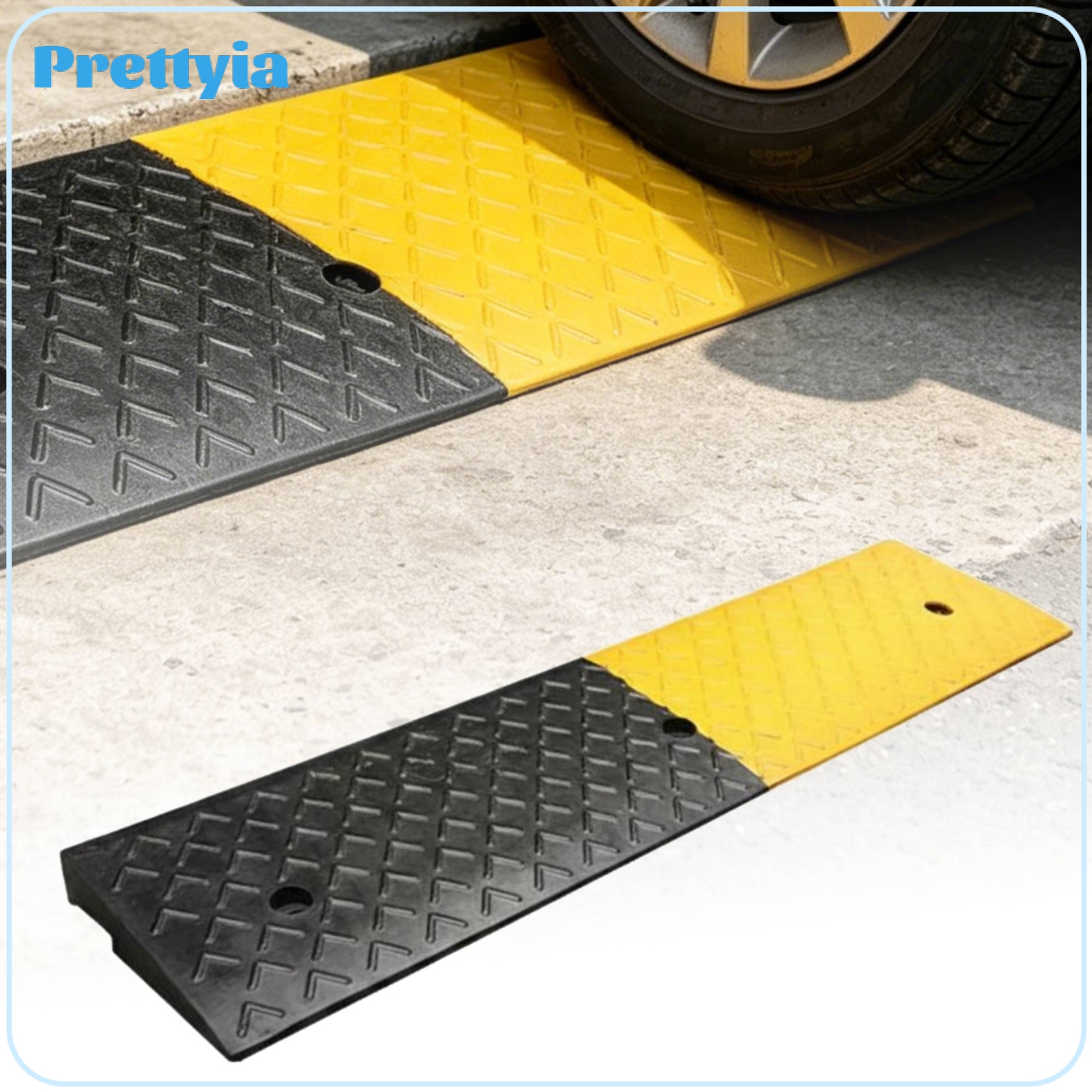 Prettyia Anti-Slip Rubber Curb Ramp Wear Resistant Curb Slope Pad Textured Surface Doorstep Car Ramp Weather-Proof for Entrance, Garage ราคา 3,921 บาท*ส่งฟรี