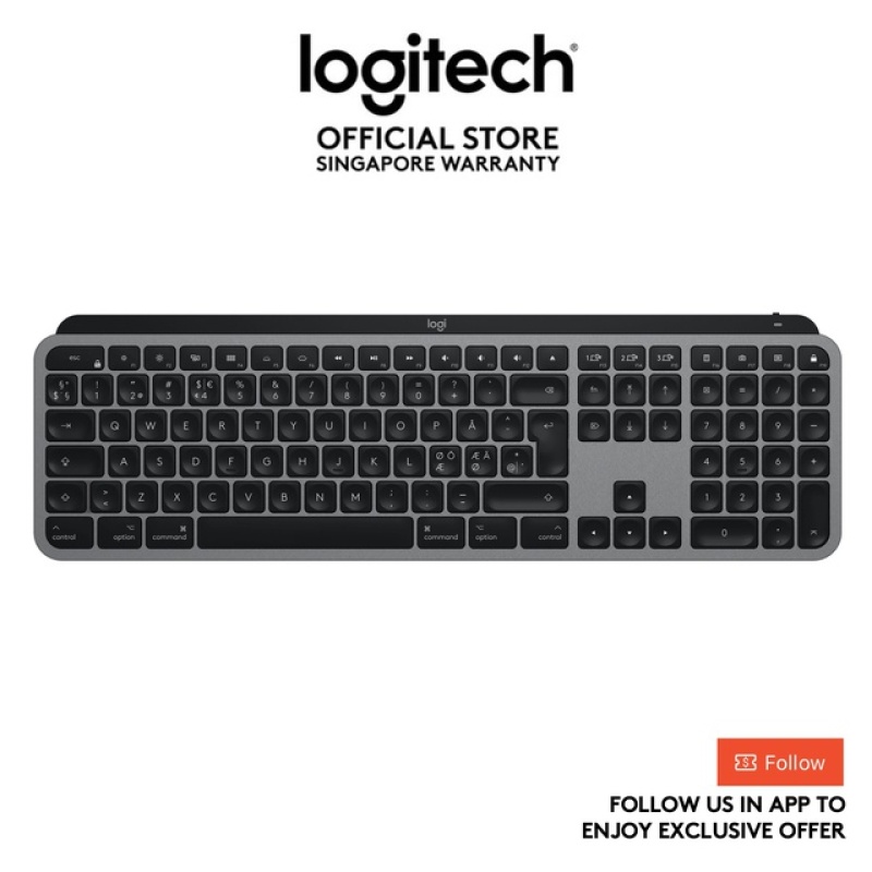 Logitech MX Keys For MAC Advanced Multi-Device Bluetooth Wireless Illuminated Keyboard - EBH Ready Stocks Singapore