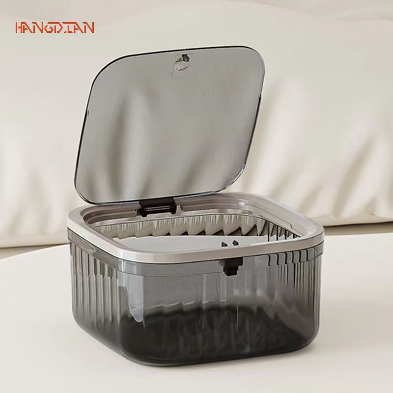  HANGDIAN  【Miễn phí vận chuyển Báo Chí trên thùng rác để bàn mini trong suốt cao thẩm mỹ để bàn giỏ đựng giấy phòng ngủ gia đình Thùng rác nhỏ cạnh giường ngủ 