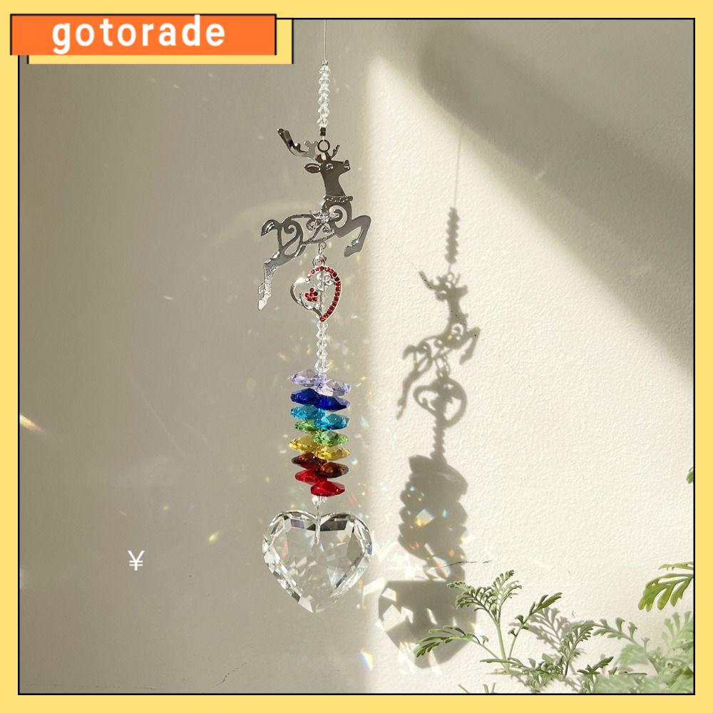 GOTORADE Nấm/cây Chuông gió nai sừng tấm giáng sinh dây chuyền ban công Chuông gió pha lê trong vườn Chuông gió trong vườn Quà Tặng Phụ kiện làm vườn Treo đá cầu vồng