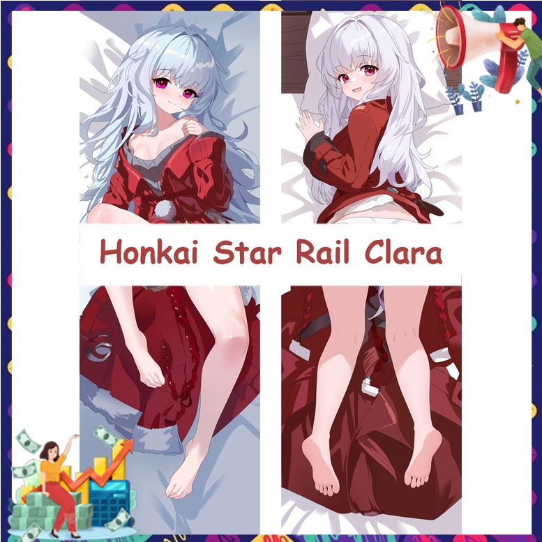 Phim hoạt hình trang trí gối trường hợp Honkai Star Rail Clara Dakimakura Waifu gối trường hợp hai m