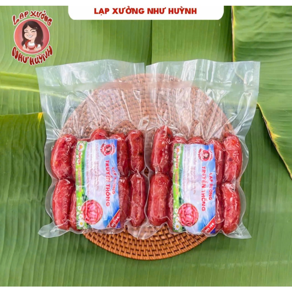 Lạp Xưởng Truyền Thống 80% Nạc 20% Mỡ – Vị Mặn Ngọt Hậu Ngọt Thơm Ngon | Gói 500g / 1kg (2 Gói)