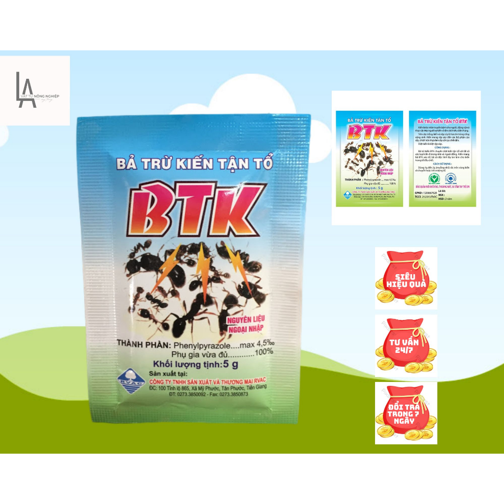 Thuốc trừ kiến, bả diệt kiến, bả trừ kiến tận tổ BTK gói 5g