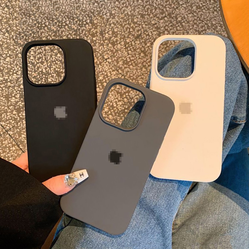 With Logo Official Liquid Silicone Phone Case For iPhone 17 16 15 Pro Max Plus 14 13 12 11 Pro Max XR X XS Max Soft Shockproof Phone Casing Skin-friendly Anti-fall Phone Cover With Velvet Inside