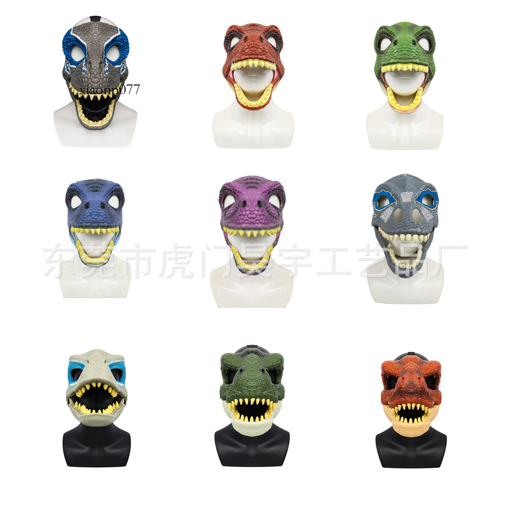 Mặt động vật đẫm máu đáng sợ Tyrannosaurus rex khủng long mặt nạ rắn há miệng halloween latex gosla đầu xiaonp077-VN