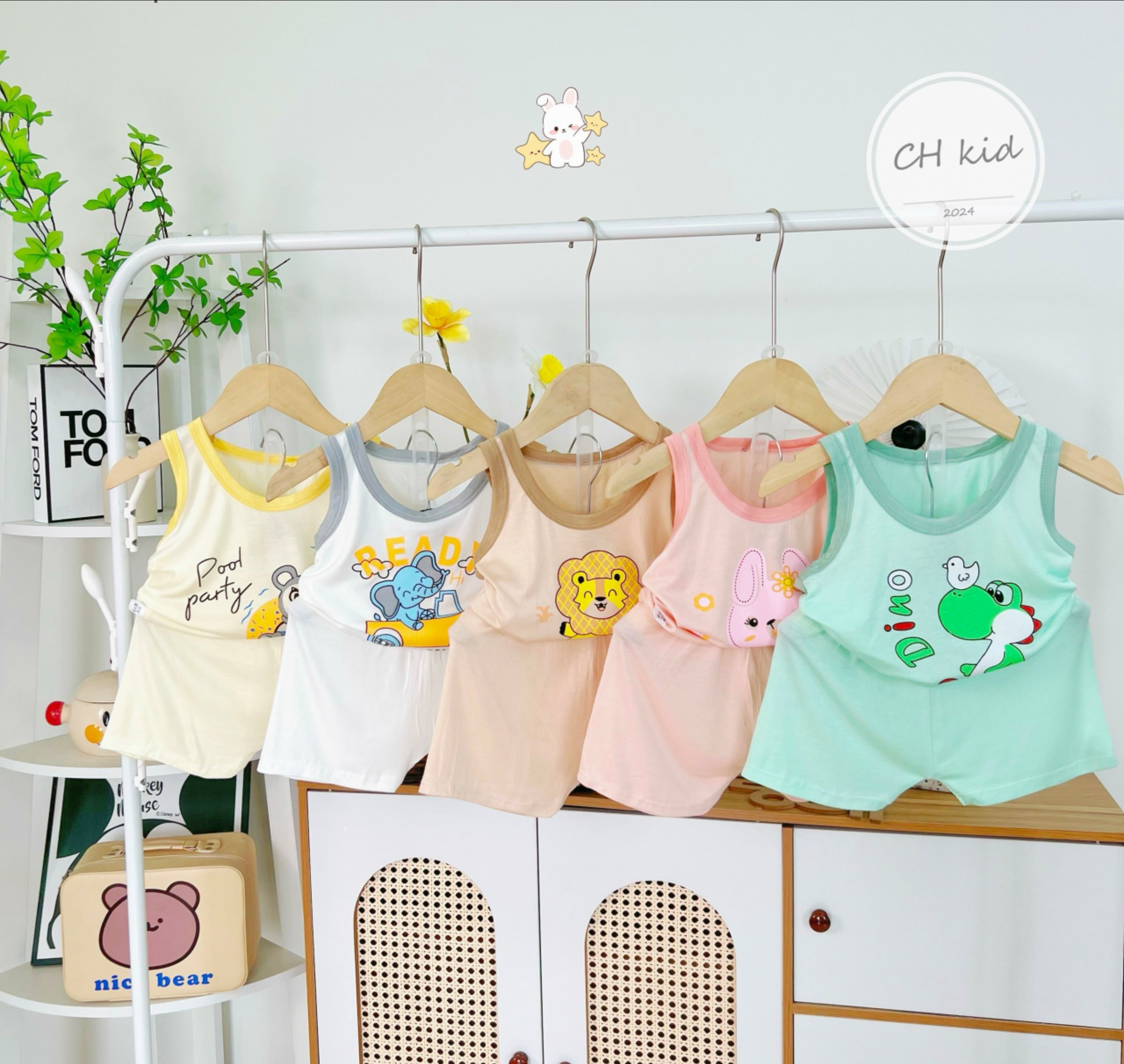 (SIZE 5-16KG) BỘ THUN LẠNH SÁT NÁCH , THUN LẠNH BA LỖ CHO BÉ XINH XẮN MẶC HÈ