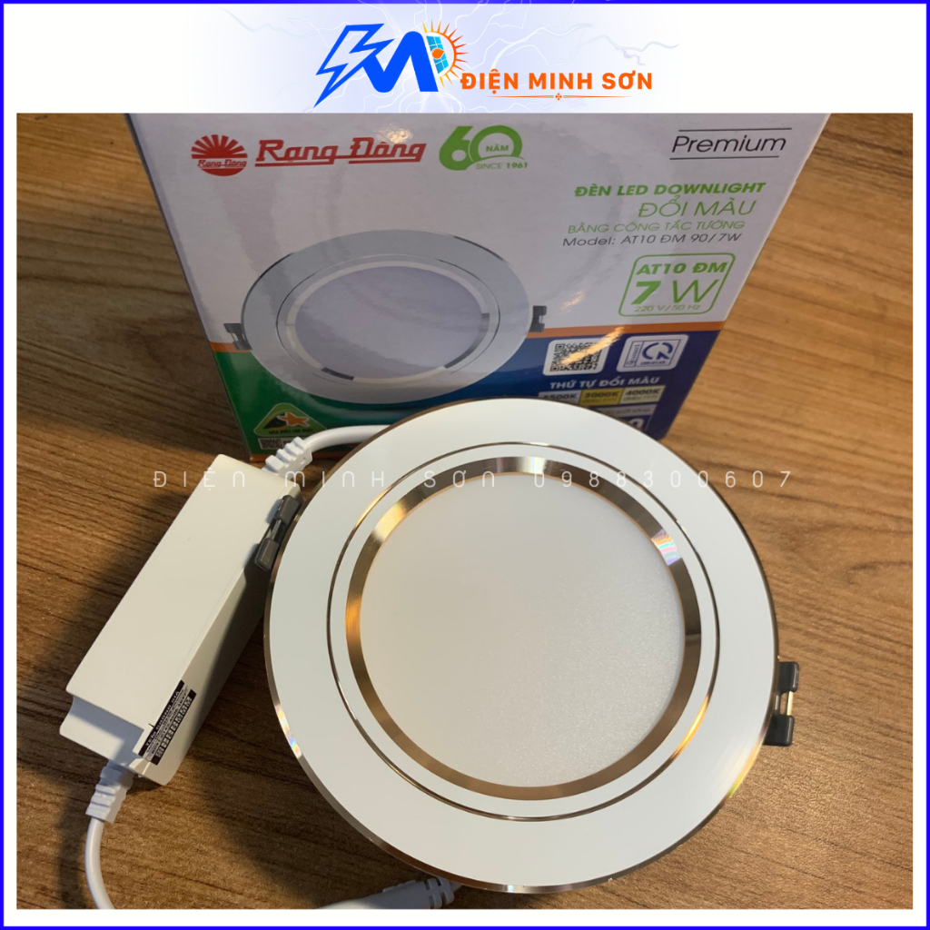 Đèn Âm Trần Rạng Đông 3 Chế Độ Sáng 7w,9w,12w Đèn LED Downlight Lỗ Khoét 90,110mm