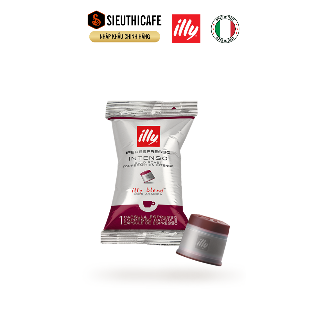 Combo of 5 Illy Coffee Iperespresso Intenso - Dark Roast Coffee Capsules