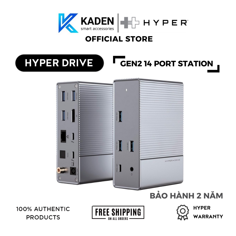 DOCK CHUYỂN ĐA CỔNG HYPERDRIVE GEN2 14 PORT THUNDERBOLT 3 STATION HD-G2TB314- Hàng chính hãng