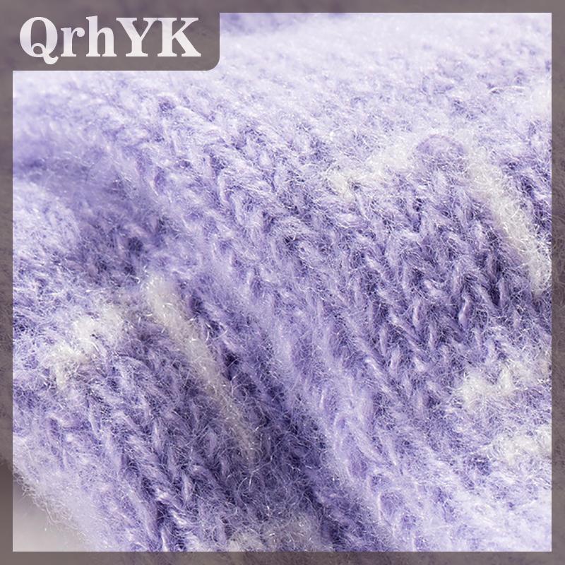 QrhYK Găng tay len dễ thương găng tay dệt kim mùa đông dày găng tay ấm ngoài trời ngón tay bị rò rỉ màn hình cảm ứng găng tay chống lạnh găng tay ấm