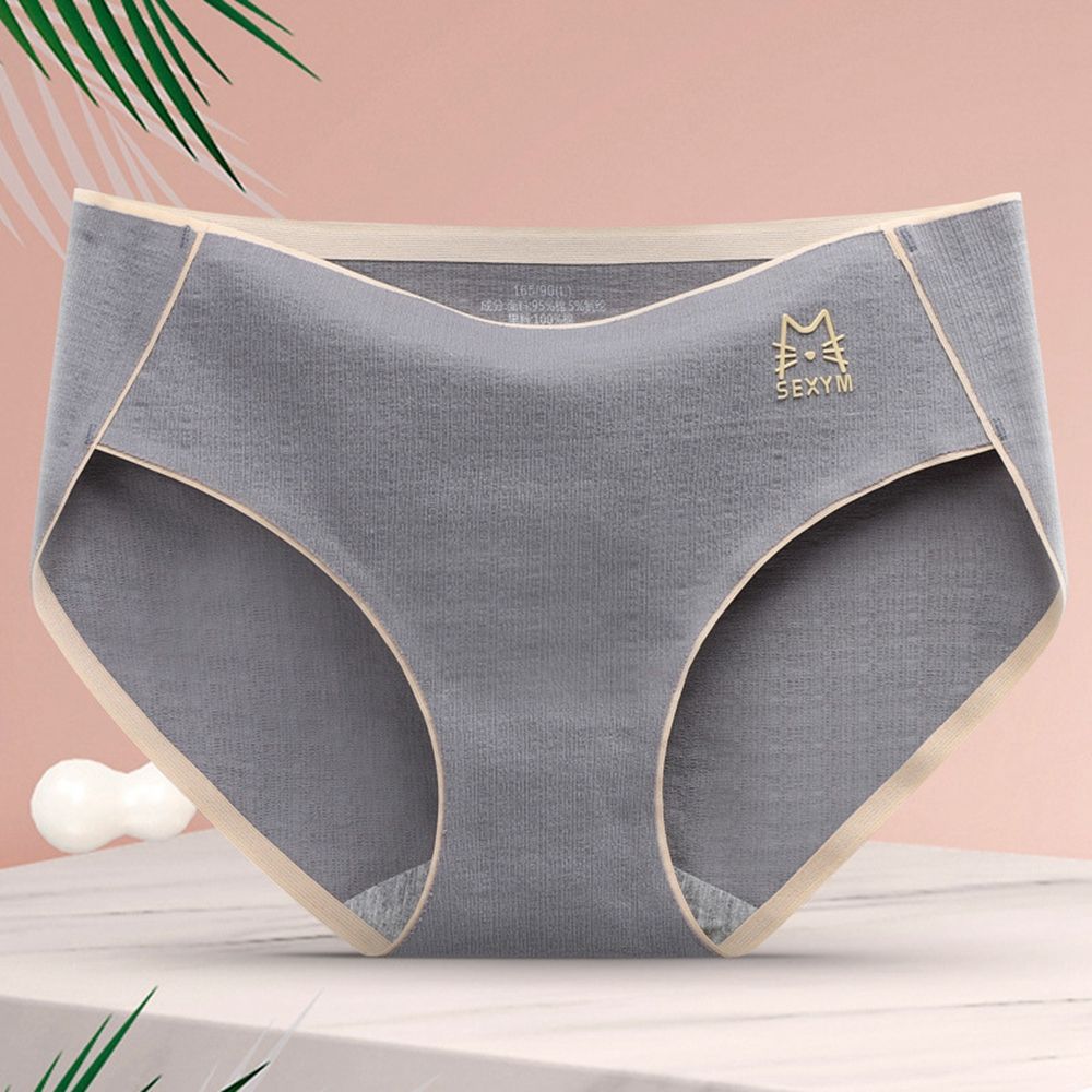 Yougen đàn hồi in hình mèo đũng quần vải bông cỡ lỡn cô gái phụ nữ intimates quần lót in hình cotton quần lót màu trơn