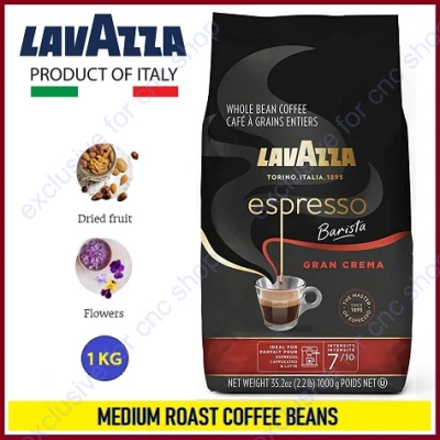 Lavazza Espresso Barista Gran Crema Whole Bean Ground Coffee Blend - Ideal for Espresso, Cappuccino & Latte - Medium Roast 1000g