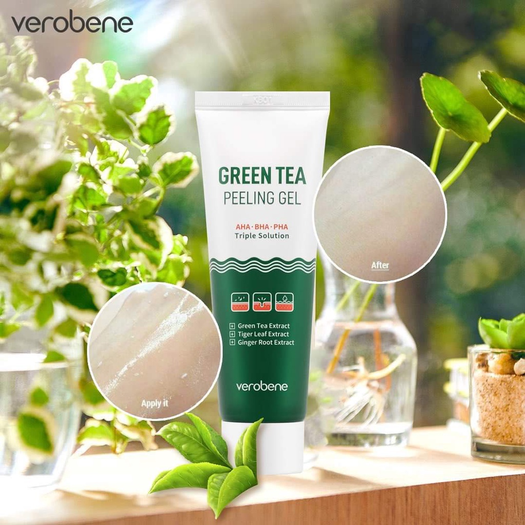 Tẩy tế bào chết vật lý, trà xanh Verobene Green Tea Peeling Gel 70g