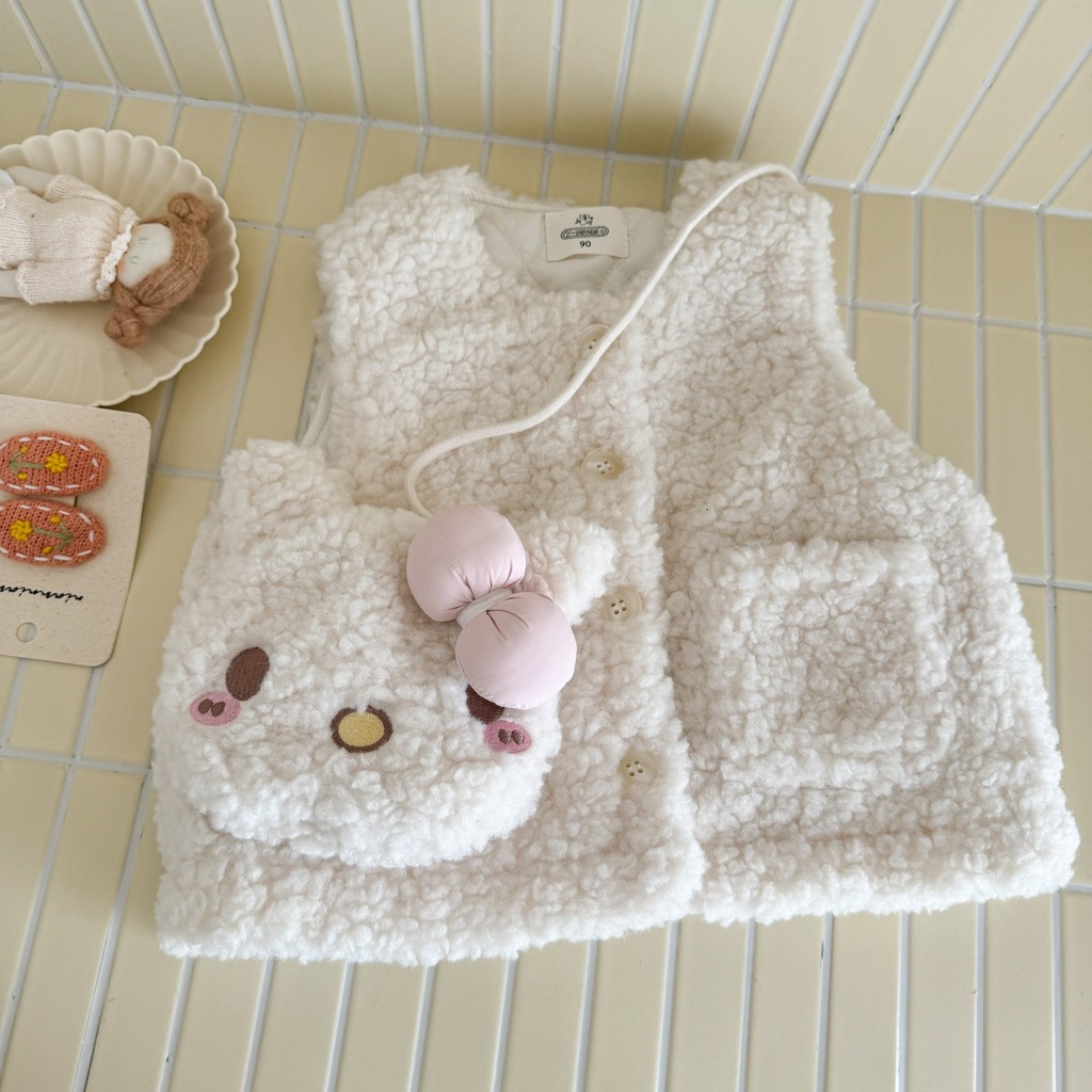 [D91] Áo ấm ghile kèm túi hello kitty đáng yêu cho bé gái đi học đi chơi