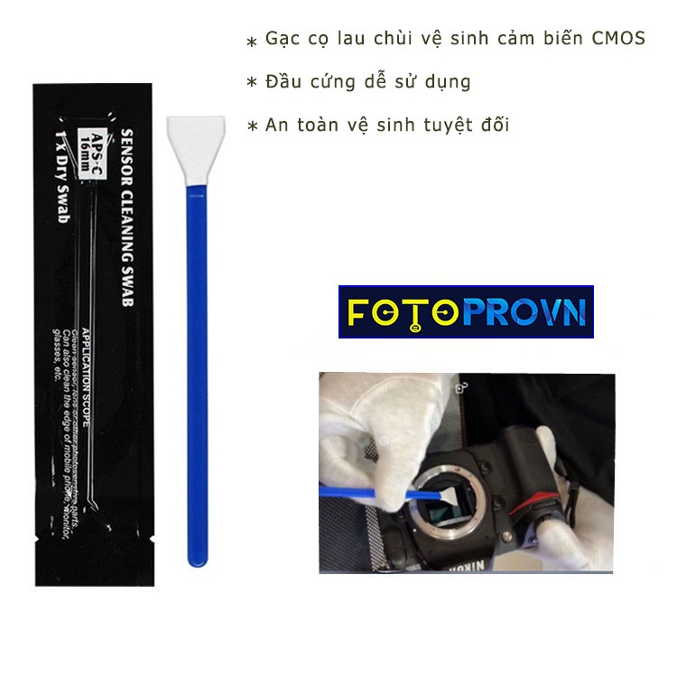 Gạc cọ lau chùi vệ sinh cảm biến CMOS loại bỏ bụi trên thấu kính máy ảnh (kích thước 12mm-16mm-24mm)