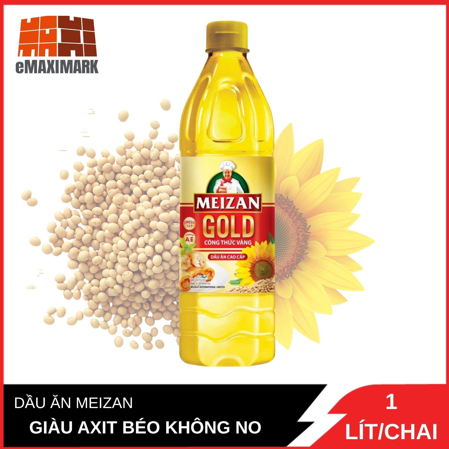 Meizan Gold Premium Cooking Oil 1 Liter Bottle