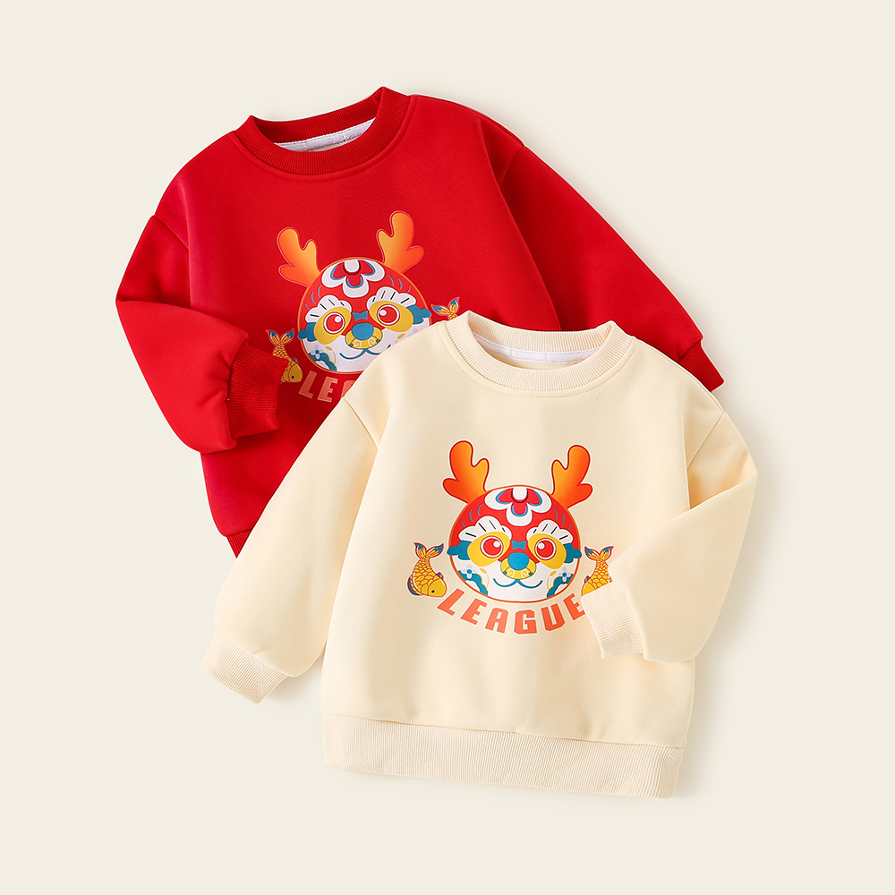 KON742 เสื้อกันหนาวเด็ก ปีใหม่ Winterาวที่อบอุ่น ปีมังกร เสื้อผ้าคอลูกเรือน่ารัก - ยี่ห้อ FRUDIA ราคา 159 บาท*ส่งฟรี