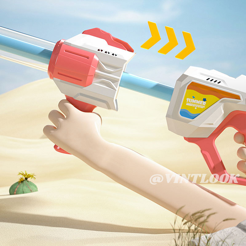 VINTLOOK Children's toy water gun pull-out water gun beach rafting water cannon water gun ราคา 70 บาท*ส่งฟรี