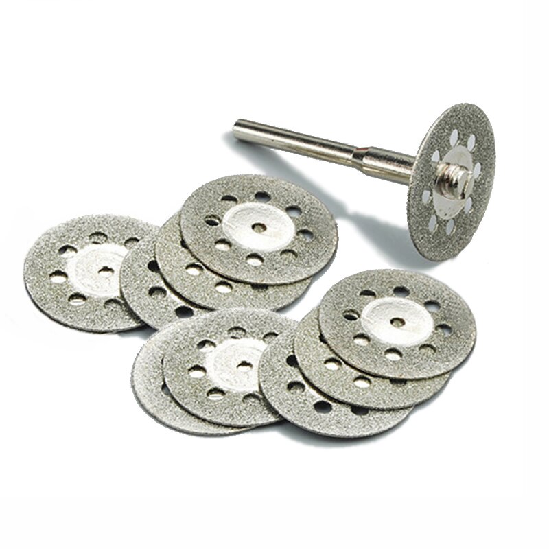 10PC 22Mm Kim Cương Công Cụ Dremel Dụng cụ xoay Essories Set Kim Cương Bánh Xe đĩa cắt Đá Mài Kim Cương Cho Thủy Tinh