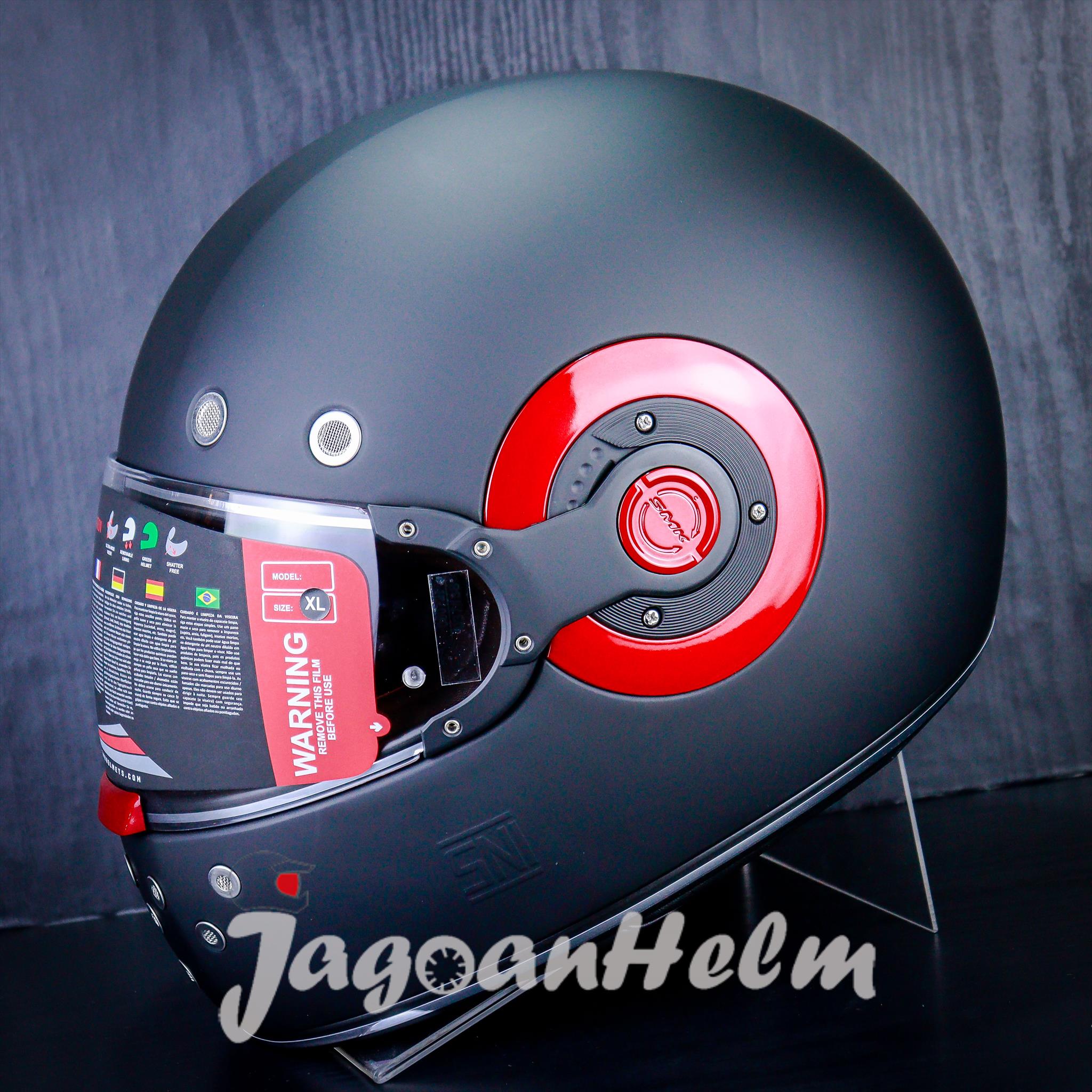 SMK HELM RETRO SOLID MA230 | MATT BLACK | CLASSIC SINGLE VISOR Harga 1,330,000 rupiah*Gratis Ongkir